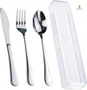 Travel Utensils With Case, Stainless Steel Reusable Portable Utensils Set With Case, ChefBee Travel Silverware Set